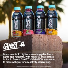 GHOST Hydration Drink, Welch’s Grape – RTD Sports 16.9 Fl Oz (Pack of 12)