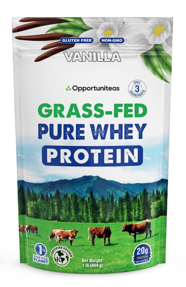 Opportuniteas Grass Fed Whey Protein Powder Concentrate – 1 Pound (Pack of 1)
