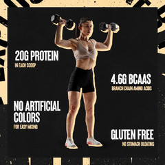 100% Whey Protein Powder Instant Iced Coffee – Real Coffee for Preworkout, Post