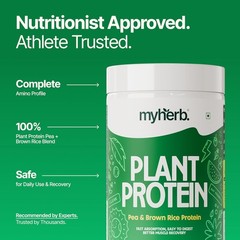 Plant Protein Powder | Pea And Brown Rice Protein Powder High Protein Powder 1kg