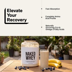 NAKED Whey 5LB 100% Grass Fed Unflavored Protein 5 Pound (Pack of 1)