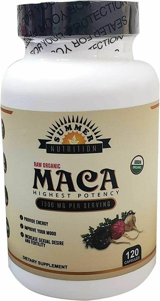 Summer Nutrition – Organic Maca Root Black, Red 1500 Mg – 120 Caps – CHEAPEST!!