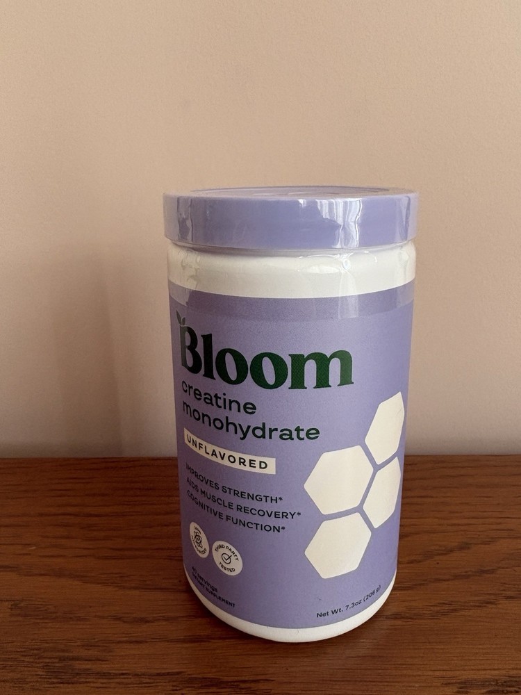New Sealed – Bloom Creatine Monohydrate Unflavored Powder, 40 Servings Exp 2/27