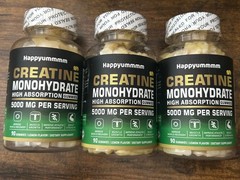 Happyummmm Creatine Monohydrate 5000MG 90 Gummies Lemon Flavor EXP 9/26+ 3 Pack