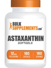 BulkSupplements Astaxanthin 180 Softgels – Antioxidant Source – 12mg Per Serving