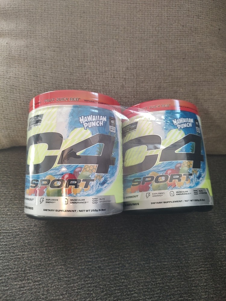 C4 Sport Hawaiian Punch Fruit Juicy PreWorkout 8.9 oz 2 Pack 20 Servings Each
