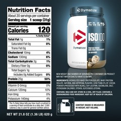 Dymatize ISO100 Hydrolyzed Whey Isolate Protein Powder, Cookies, 20 Servings