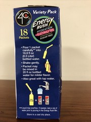 Energy Rush Hydration Electrolytes 200 mg Caffeine 18 packets