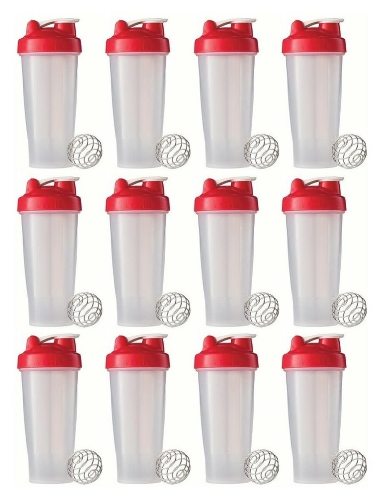 Shaker Bottle 24oz (Americas Blender) Mixer, Red «Pack Of 12» 