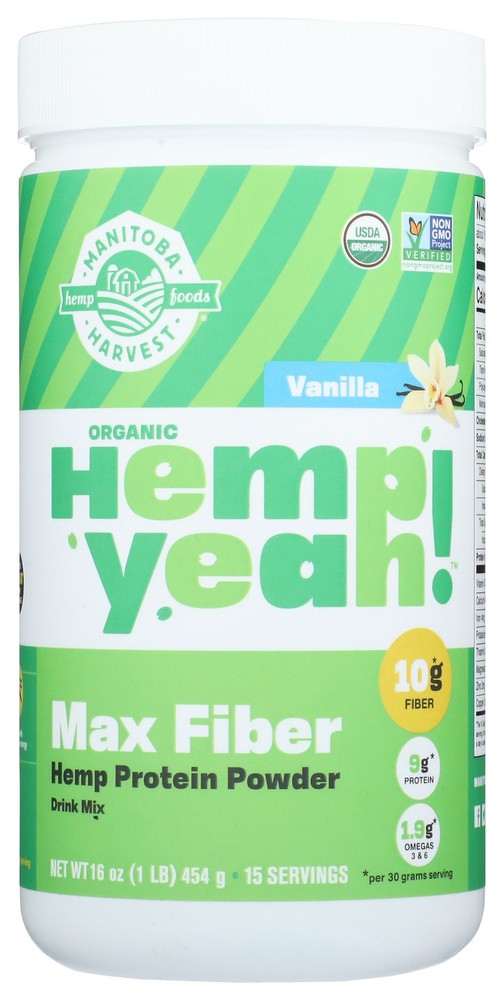 Organic Manitoba Harvest Hemp Protein Vanilla 16 Oz Powder 1 Pack