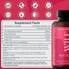 WILE HOT FLASH SUPPORT Hot Flash & Night Sweats 60 Caps (30 Serv) BEST BY 05/26