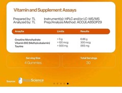 Vybrance Labs Creatine Monohydrate Gummies + B12 Citrus Mango 120 Vegan