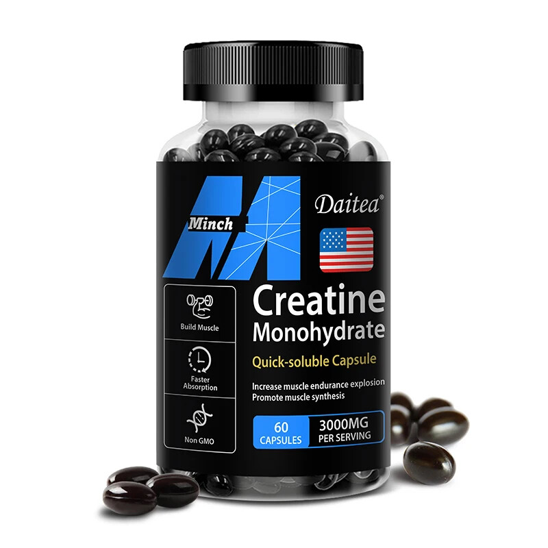 Creatine Monohydrate softgel capsules – 120 Capsules, 3,000mg per Serving