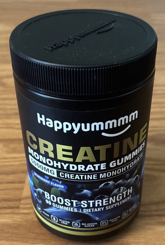 Happyummmm Creatine Monohydrate 5000MG 90 Gummies Blueberry Sugar-Free EXP 11/27
