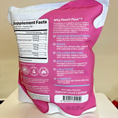 YESNAP PeachPout Creatine for Women 5g Collagen BCAA Peach 30 Packets