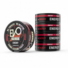 EVO Surge 200mg Caffeine Pouches – 5 Pack (20 Count/Can) – Energy