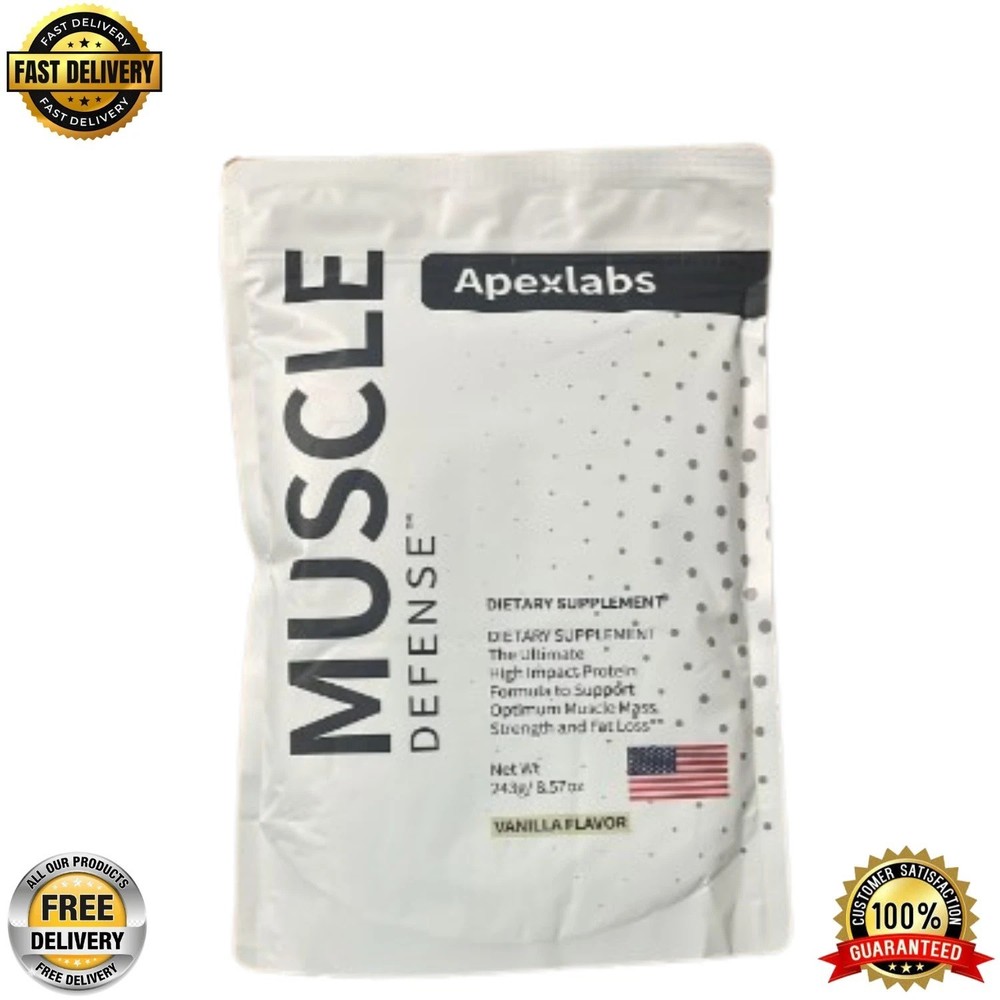 ApexLabs Muscle Defense Dietary Supplement, Vanilla – 8.57 oz – New Packaging