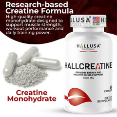 CREATINE Monohydrate – Muscle Growth – Strength, Performance & Recovery – 60 Cap