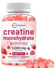Creatine Monohydrate Gummies 5,000mg Per Serving, 120 Count | Sugar Free Stra…