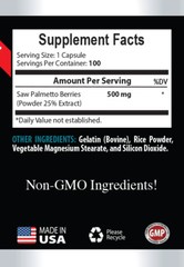 Prostate supplements for men – SAW PALMETTO 500mg – Hair Loss Treatment – 2 Bot