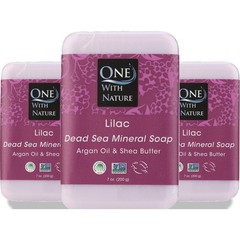 One With Nature Lilac Dead Sea Mineral Soap Bar 7 Oz 3 Pack