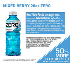 Electrolyte Enhanced Zero Sugar Mixed Berry Sports Drink, 20 Ounce (Pack of 24)