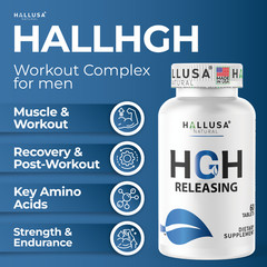 HGHBooster Natural Growth Support, Amino Acids Nitric Oxide Support – 60 Tablets