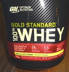 Optimum Nutrition, Gold Standard 100% Whey Protein Powder, Vanilla Ice Cream 5lb