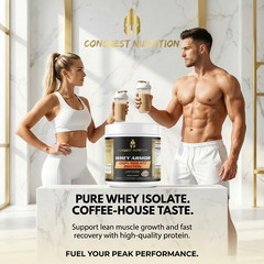 Conquest Whey Armor 100% Whey Isolate Protein Cappuccino 1lb Muscle Recovery