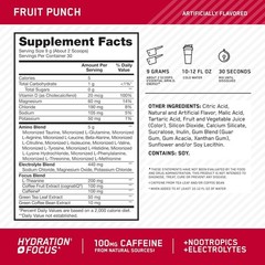 Enhanced Amino Energy & Focus Powder – Sugar-Free BCAA & Caffeine, 30 Servings