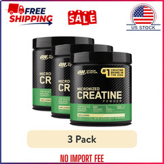 (3 pack) Optimum Nutrition, Micronized Creatine Powder, Unflavored 60 Servings