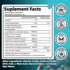 Creatine Monohydrate Gummies 9000mg for Men & Women, Potent Creatine Suppleme…