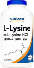 Nutricost L-Lysine 1000mg Per Serving, 250 Servings, 500 Capsules – Gluten Free,