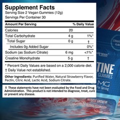 Creatine Gummies 5000mg, 30 Servings Creatine Monohydrate Gummies – Third-Par…