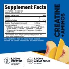 Nutricost Creatine + Aminos 30 Servings (Peach Mango Flavored)