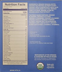Vitala Organic Protein Smoothie Pouches Kids & Adults DHA Omega-3 (10 CT) Berry