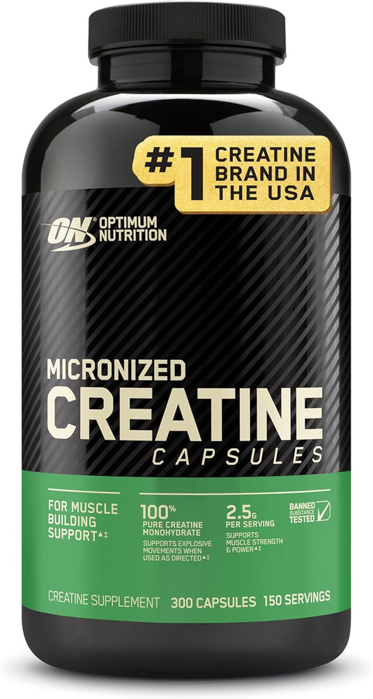 Micronized Creatine Monohydrate Capsules, Keto Friendly, 2500Mg, 300 Capsules (P