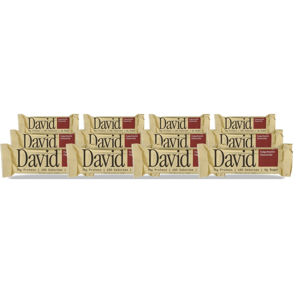 Fudge Brownie Protein Bar David 28G 150 Calories 0G 12 Pack