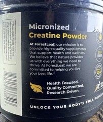 Forest Leaf Pure Micronized Powder Creatine – Strength & Energy – 100 servings