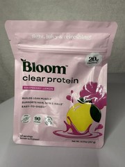 Bloom Clear Protein Powder Raspberry Lemon Whey + Collagen 9.71oz
