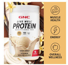 GNC Whey Protein Creamy Vanilla 16 Servings 25g Protein