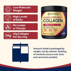 Doctor’s Recipes Multi Collagen Peptides Powder for Women 1 Pound (Pack of 1)