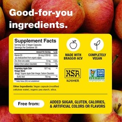 Organic Apple Cider Vinegar Capsules with Vitamin D and Zinc 90 Count Supports