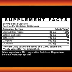 Monster Test Nitric Oxide Pre Workout Booster, Recuperacion, Energia y fuerza