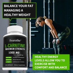 L-Carnitine – 1000mg Maximum Strength – Boost Metabolism and Heart Health
