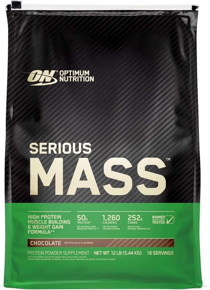 Optimum Nutrition Serious Mass, Weight Gainer Protein Powder, long EXP date