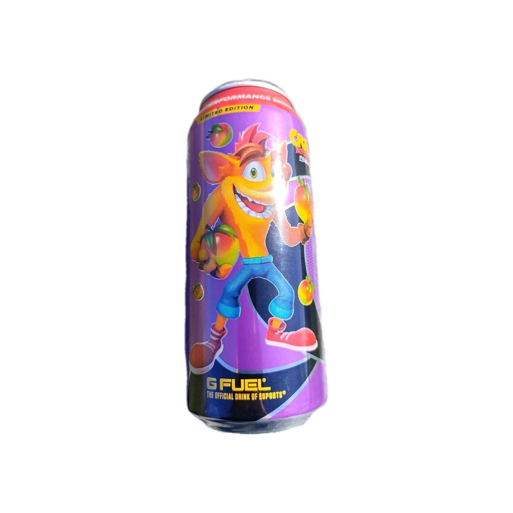 Empty G Fuel Crash Bandicoot Wumpa Fruit Performance Energy Drink Can