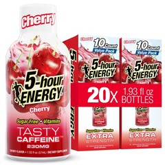 5-hour ENERGY CHERRY Flavor, 20 Count, 1.93 Fl Oz 20 Bottles – Single Flavor