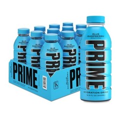 PRIME Hydration – Electrolytes Enhanced Sports Drink – Blue Raz, (12) Bottles