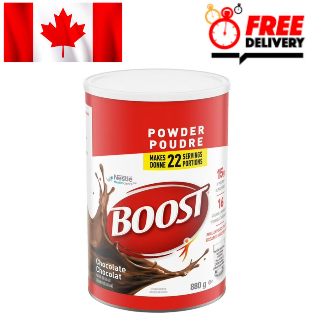 Boost Powder Chocolate Instant Breakfast Drink Mix 31oz 880g Canister Canada